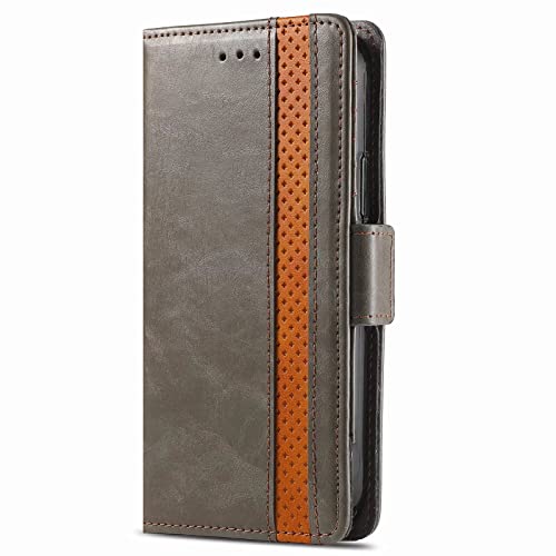 YKNIUFLY Hülle Kompatibel mit Samsung Galaxy A06 5G, Mit Standfunktion und Kartenfächer, Premium Leder Wallet Schutzhülle Kompatibel mit Samsung Galaxy A06 5G.(Grau) von YKNIUFLY