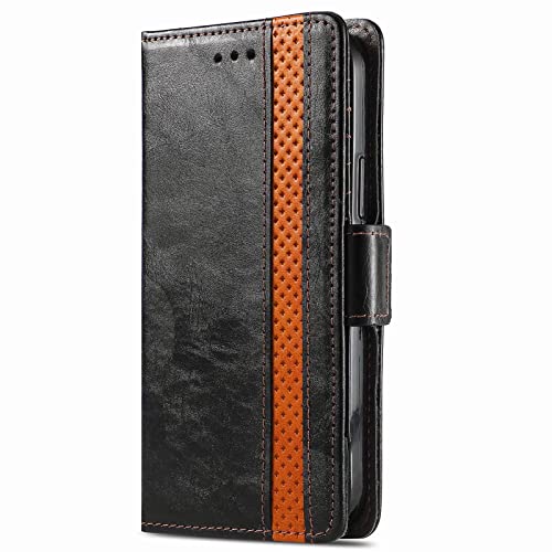 YKNIUFLY Hülle Kompatibel mit iPhone 16 Pro, Mit Standfunktion und Kartenfächer, Premium Leder Wallet Schutzhülle Kompatibel mit iPhone 16 Pro.(Schwarz) von YKNIUFLY