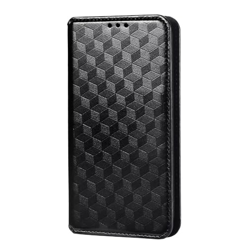 YKNIUFLY Hülle Kompatibel mit iPhone 16 Pro, PU-Leder Flip Folio Case mit Kartensteckplatz, mit Ständer,Schutzhülle Kompatibel mit iPhone 16 Pro.(Schwarz) von YKNIUFLY