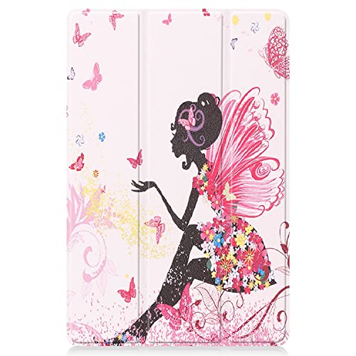 YKNIUFLY Hülle für Samsung Galaxy Tab 10, PU Slim Cover, mit Auto Sleep/Wake up Hard Trifold Stand Cover, Hülle für Samsung Galaxy Tab 10.(Elfenmädchen) von YKNIUFLY