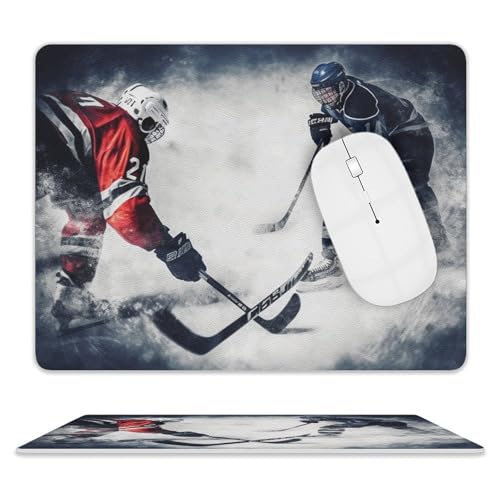 Leder-Mauspad, Eishockey-Kunstdruck, Reise-Mauspad, Gaming-Mauspad, Büro-Mauspad, tragbares Mauspad von YKUDBN