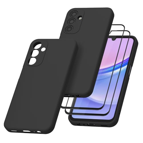 YLK für Samsung Galaxy A15 4G Hülle/Samsung Galaxy A15 5G Handyhülle + 2 Stück Displayschutz aus Gehärtetem Glas, Ultradünne Stoßfeste Schutzhülle, wasserdichte TPU Silikon Cases von YLK