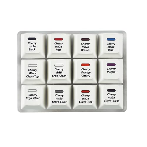 YMDK Cherry MX2A Schaltertester, mechanische Tastaturen, 12-Tasten-Schalter-Testwerkzeug, inklusive Kirschprofil, PBT-Tastenkappen, Farbstoff-Sublimationsschalter, Tester von YMDK