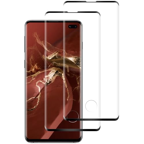 Panzer Schutz Glas für Samsung Galaxy S10 Plus, 3D-Vollständige Schutzfolie, Anti-Kratzen Panzerfolie, Anti-Bläschen, 9H Härte, HD Klar Displayschutz - 2 Stück von YMHML