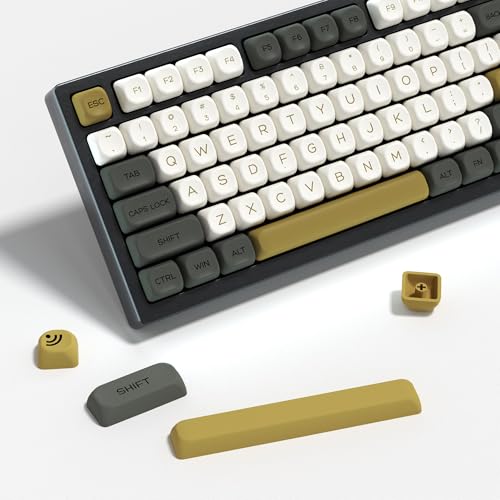 YMKPVR KBDiy Glimmer Retro-Tastenkappen, 60 %, KOA-Profilfarbstoff-Sublimation, PBT-Tastenkappen, 142 Tastenkappen-Set für Cherry Gateron MX-Schalter, mechanische Tastaturen von YMKPVR