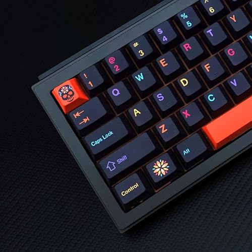 YMKPVR KBDiy Mictlán Fünfseitige Farbstoff-Sublimation, 143 Tasten, Cherry Profile PBT Orange, benutzerdefinierte Tastatur-Tastenkappe für 61/64/68/84/87/100/104/108 mechanische Tastatur YMKPVR KBDiy Mictlán Fünfseitige Farbstoff-Sublimation, 143 Tasten, Cherry Profile PBT Orange, benutzerdefinierte Tastatur-Tastenkappe für 61/64/68/84/87/100/104/108 mechanische Tastatur von YMKPVR