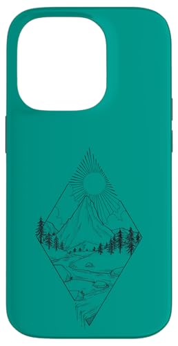 Berge Fluss Sonne Design Natur Art Berg Liebhaber Hülle für iPhone 14 Pro von YO! Diese Klamotten