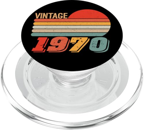 Vintage 1970 Retro Sonnenuntergang Stil Grafik PopSockets PopGrip für MagSafe von YO!