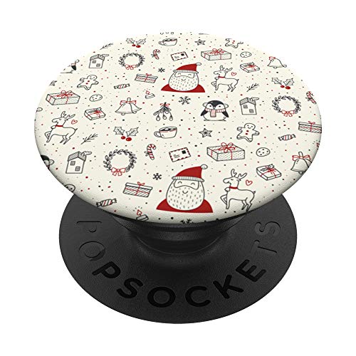 Weihnachts Muster-Motiv Weihnachtsmann Rentier Geschenk PopSockets mit austauschbarem PopGrip von YO!