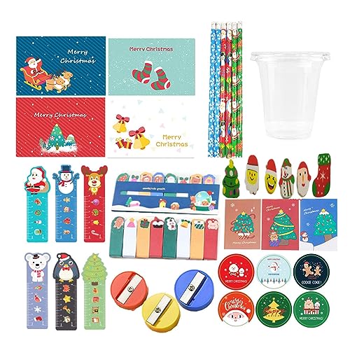 Weihnachtsgeschenke Bleistift-Set Weihnachtsgeschenke Kinder Weihnachtsgeschenke Schreibwaren Kits Weihnachten Schreibwaren Geschenk-Set Radiergummi Suite Weihnachten Schreibwaren Set Kinder von YOGOTEU