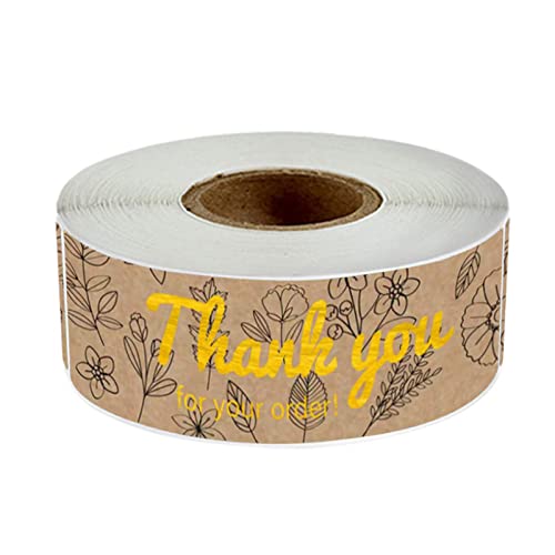 YOGOTEU Schöne Dankesaufkleber, Blumenbronzierung, Kraftpapier, selbstklebende Etiketten für Karten, Hochzeit, Geburtstag, Party, 120 Stück Blumensträuße von YOGOTEU