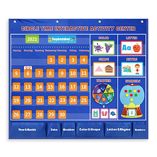 YOGOTEU Wörterlern-Set zum Reimen, zum Aufhängen, Kalender, Wettertafel, Klassenzimmer, Lernbedarf, 185 farbige Karten, ab 3 Jahren, Reimwörter, Karten für Kinder, Klassenzimmer, wie beschrieben von YOGOTEU