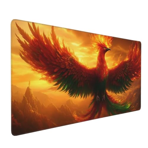 Gaming Mauspad XXL 1200 x 400 mm, Phönix Mauspad Groß mit Vernähten Kanten, Gaming Mousepad Tier mit Verbessert Präzision und Geschwindigkeit, Mousepad XXL Wasserdicht für Büro, Zimmer Deko H-225 von YOOYLLCY