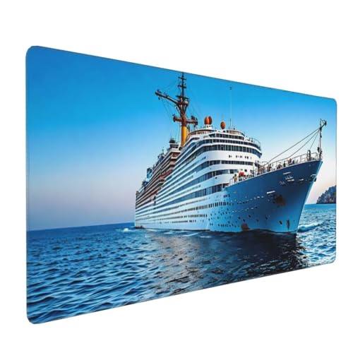 Gaming Mauspad XXL 600 x 300 mm, Blau Mauspad Groß mit Vernähten Kanten, Gaming Mousepad Boot mit Verbessert Präzision und Geschwindigkeit, Mousepad XXL Wasserdicht, Büro, Zimmer Deko Geschenk H-412 von YOOYLLCY