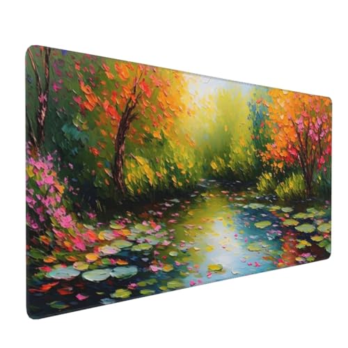 Gaming Mauspad XXL 600 x 300 mm, Farbe Mauspad Groß mit Vernähten Kanten, Gaming Mousepad See mit Verbessert Präzision und Geschwindigkeit, Mousepad XXL Wasserdicht, Büro, Zimmer Deko Geschenk H-119 von YOOYLLCY