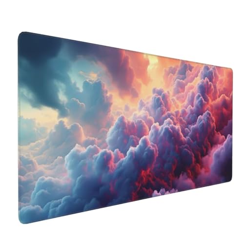 Mauspad XXL, 1500 x 800 mm Gaming Mauspad Farbe, XXL Mousepad Groß mit rutschfeste Gummibasis, Mauspad Wolke Wasserdicht & rutschfest, Großer Erweiterter Schreibtischunterlage, Home Office Dekor H-16 von YOOYLLCY