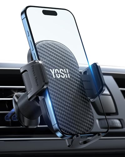 YOSH Handyhalterung Auto Lüftung, [Upgrade Stabilität] Universal Handyhalterung für Auto mit Metall Doppelhaken, Kompatibel für iPhone 16/15/14/13/12 Pro Max Plus,Galaxy,Pixel 4-7 Zoll Smartphone von YOSH