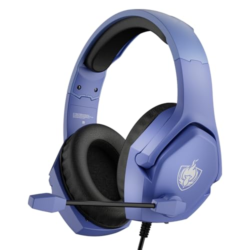 YOTMS Gaming Headset PS4 Headset, H4 PS5 Headset mit 7.1 Surround Sound, Gaming Over Ear Kopfhörer mit Geräuschunterdrückung, Flexibles Mikrofon für PC, PS4/PS5, Switch (Lila) von YOTMS