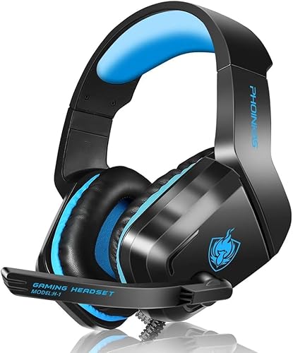 YOTMS H1 Gaming Headset, PS5 Headset für PS4 PC mit 3D Surround Sound Headset mit Mikrofon Kopfhörer Noise Cancelling für Gamer (Blau) von YOTMS