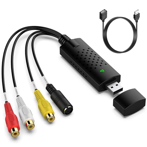 YOURKAY USB 2.0 Audio Video Grabber Konverter Konverter von VHS zu Digital,Video Audio Wandler Video Capture Adapter Analog Digital Wandler Video mit Adapter für VHS/VCR/TV zu DVD von YOURKAY