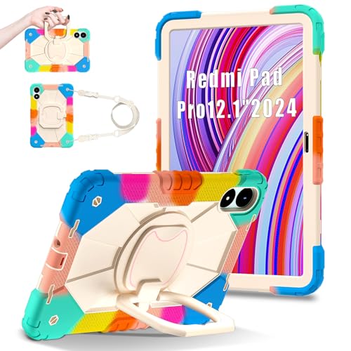 YOUULAR Tablet-Schutzhülle mit Schultergurt für Xiaomi Redmi Pad Pro/Xiaomi Poco Pad 5G, 12,1 Zoll, strapazierfähig, stoßfest, Schutzhülle mit Ständer, Griff, Schultergurt für Kinder, Damen, Herren, von YOUULAR