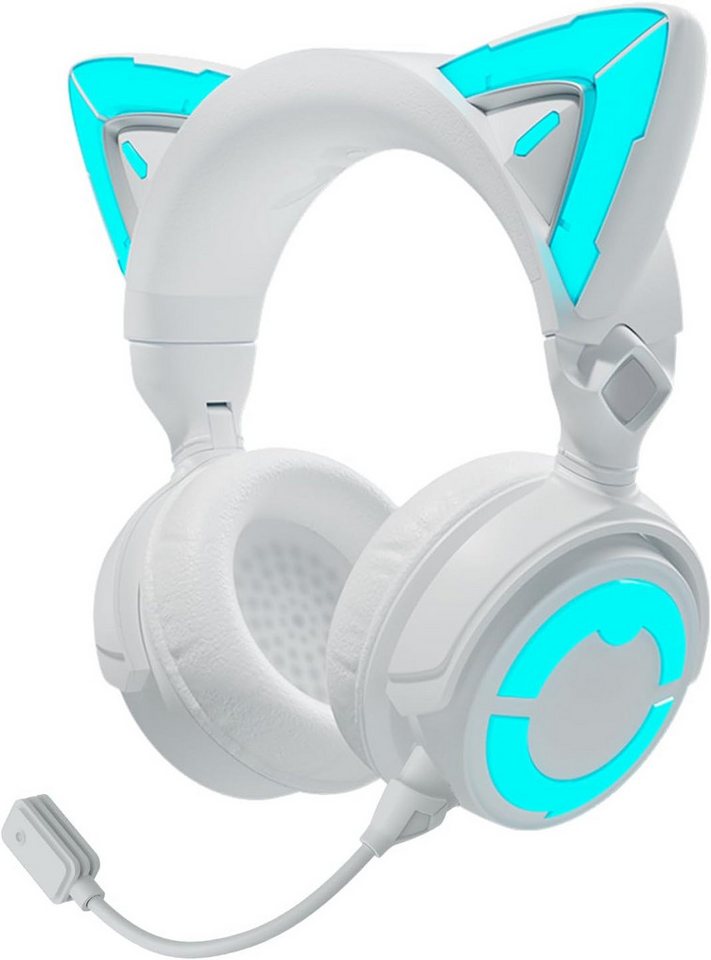 YOWU Gaming-Headset (Eindrucksvolles RGB-Beleuchtungsdesign,Plug-and-Play-Dongle, Audio Solution und 50mm-Treibereinheit., mit Einzigartiges Design, Universelle Gaming-Kompatibilität, Erfahrung) von YOWU