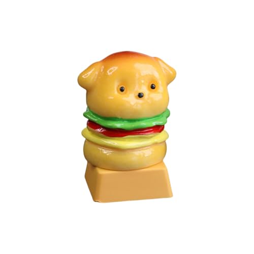 Schöne 3D-Hunde-Burger-Tastenkappe, einfache Installation für mechanische Tastaturen, verbessert die Präzision beim Tippen beim Spielen Schöne 3D-Hunde-Burger-Tastenkappe, einfache Installation für mechanische Tastaturen, verbessert die Präzision beim Tippen beim Spielen von YPREWY