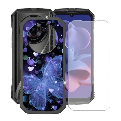 YQINHHME Hülle für Doogee S118 Pro (6.58 Zoll) Mit 1 X Gehärtetem Glas Schutzfolie, Ultradünne Schwarz Kratzfest Weich Silikon TPU Bumper Schutzhülle Cover für Doogee S118 Pro - XT149 von YQINHHME