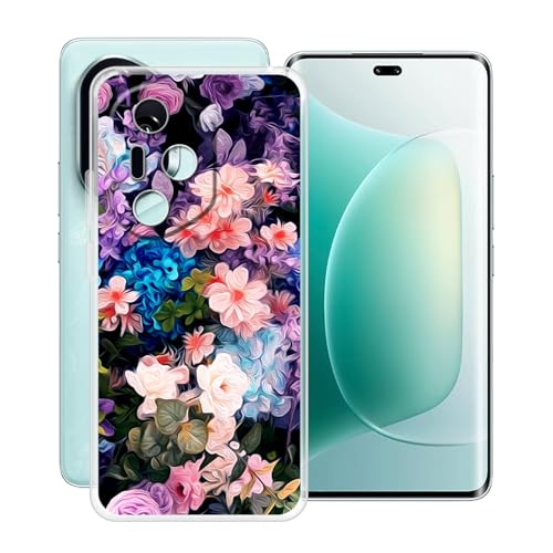 YQINHHME Hülle für Honor 300 Pro (6.78 Zoll) Stoßfest Anti-Kratzer Transparent Handyhülle Case, Ultradünne Flexible Silikon TPU Bumper Schutzhülle Cover für Honor 300 Pro - Blumenwand von YQINHHME