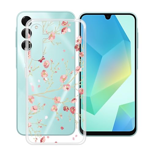 YQINHHME Hülle für Samsung Galaxy A16 5G (6.7 Zoll) Stoßfest Anti-Kratzer Transparent Handyhülle Case, Ultradünne Flexible TPU Bumper Schutzhülle Cover für Samsung Galaxy A16 5G - Kamelie von YQINHHME