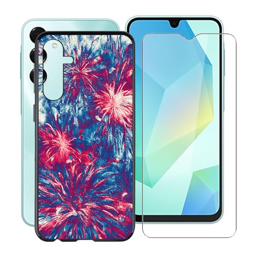 YQINHHME Hülle für Samsung Galaxy A16 5G (6.70 Zoll) Mit 1 X Gehärtetem Glas Schutzfolie, Ultradünne Schwarz Kratzfest Weich TPU Bumper Schutzhülle Cover für Samsung Galaxy A16 5G - Wunderschön von YQINHHME