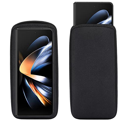 YQODSZ [2 Stück Handyhülle für Samsung Galaxy Z Fold 4 2022 / Z Fold 3 2021, Neopren, wasserdicht, stoßdämpfend, Schwarz von YQODSZ