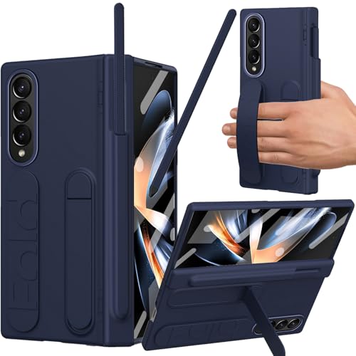 YQODSZ Schutzhülle für Samsung Galaxy Z Fold 4, mit S-Stifthalter und schlankem Stylus, Z Fold 4 Kickstand Hülle mit Handschlaufe, Scharnierschutz, Displayschutzfolie, erhöhter Kantenschutz, von YQODSZ