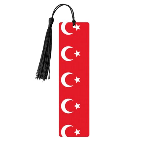 Lesezeichen aus Holz, Motiv: Flagge der Türkei, für Männer und Frauen, Buchliebhaber, für Abschlussfeier, Party-Dekoration von YQxwJL