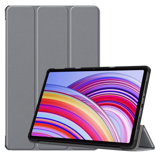 YRH für Redmi Pad Pro Hülle 12.1 Zoll 2024, [Auto Wake/Sleep] Ultra dünn Leather Stand Cover for Tabletten Xiaomi Redmi Pad Pro (Grau) von YRH