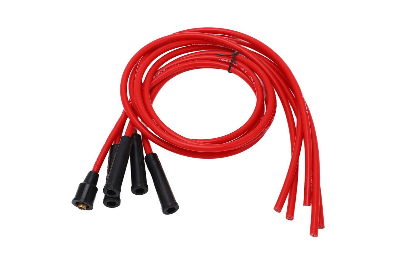 YRIIOMO Red 8mm High Performance Silicone Ignition Wire for 4-cylinder Classic Elektro-Kabel, Cars 1m (SI-AT38033) von YRIIOMO