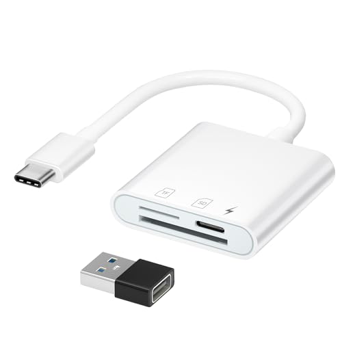 SD Kartenleser für iPhone 15, Micro SD Kartenleser, 2 in 1 USB C Speicherkartenleser, Synchrones Aufladen und auch Geeignet für Smartphones mit OTG Funktion wie Samsung Galaxy S23 von YRIKE