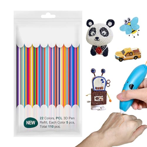 110Stk 3D Stift Filament, 3D Stift Nachfüllpacks Set 3D Pen Filament 3D Stift Zubehör Für Kinder Und Erwachsene Starterset von YRTUOP