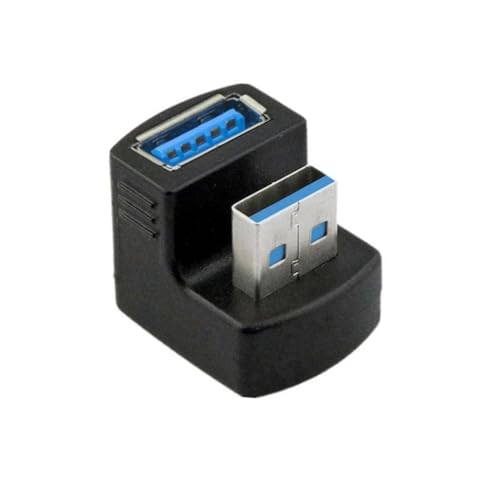 YSJJZRL U-förmiger Winkel-USB-3.0-Adapter-Konverter, 180 Grad nach Oben/unten, USB 3.0-Stecker auf Buchse, Koppler-Anschluss (Up USB M auf F) von YSJJZRL