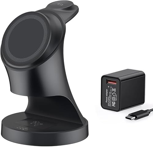 Magnetische für Apple Watch und iPhone, 3 in 1 Wireless Charger Induktive Ladestation/Kabelloses Ladegerät für iPhone 16/15/14/13/12 MagSafe Gerät Serie/Samsung Apple Watch/AirPods Pro Serie (Schwarz) von YSRSAI