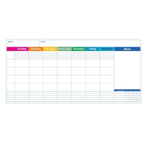 Trocken abwischbare Kalendertafel für die Wand, Whiteboard-Kalender - 17 x 35 Zoll trocken abwischbarer Whiteboard-Organizer | Laminierter Monatsplaner, selbstklebender, löschbarer Wandkalender für di von YTGOCN