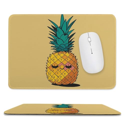 Computer-Mauspad mit genähtem Rand, Psych Ananas, Zitate, bedrucktes Mauspad, bequeme Mauspads mit Gummiunterseite, leicht gleitend, tragbare Gaming-Maus für Gaming, Büro, Laptop, Computer, Männer und von YTLKGFP