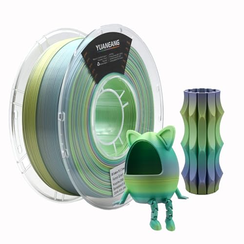 YUANEANG Rainbow PLA 3D-Drucker-Filament, 1 kg Spule, 1,75 mm, PLA, schneller Farbwechsel, 3D-Druckmaterial, Farbverlaufs-Filament für die meisten FDM-3D-Drucker, Waldgrün von YUANEANG