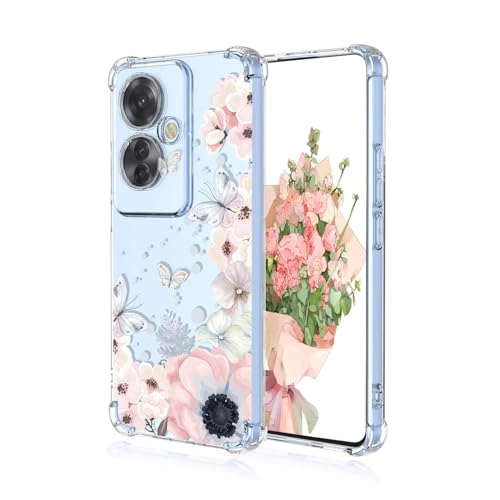 YUECXIN Hülle für Oppo Reno11 F 5G / Reno 11F 5G, Premium Transparent Ultra Dünn Weich Stoßfest Silikon TPU Bumper Schutzhülle, Exquisit Mustern Handyhülle, A48 von YUECXIN