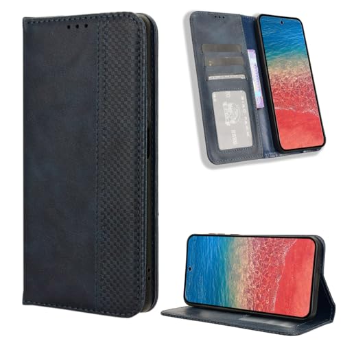 YUECXIN Klapphülle Handyhülle für Xiaomi Redmi 14C 4G Hülle, Premium Folio PU Lederhülle mit Ständer Brieftasche Kartenfächer, Stoßfeste Magnetische Schutzhülle, Blau von YUECXIN