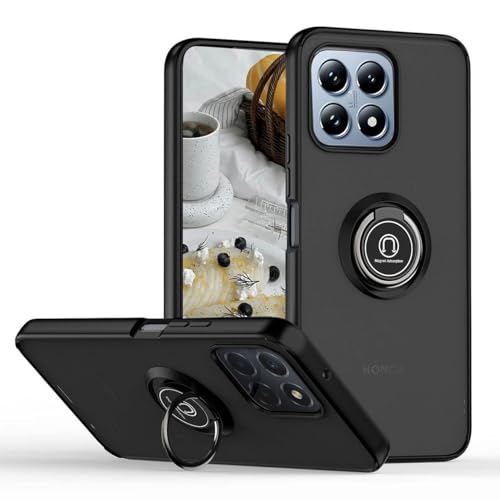 YUECXIN Schutzhülle für Xiaomi 14T Pro Hülle mit Drehen Ring Ständer, Ultradünn Matt Hart PC Zurück, Weiche TPU Bumper Premium Stoßfest Silikon Handyhülle, Schwarz von YUECXIN