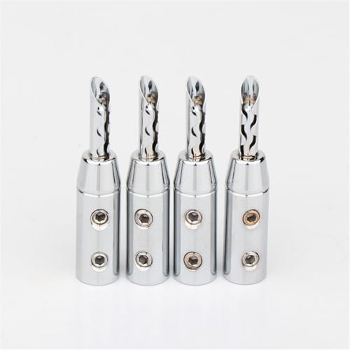 YUEKOPOU Bananen-Lautsprecher-Stecker, Bananen-Kab Rhodium Plated Speaker Banana Plugs Speaker Cable Banana Terminal Connector Plug von YUEKOPOU