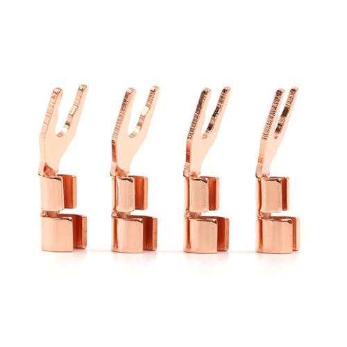 YUEKOPOU Bananen-Lautsprecher-Stecker, Bananen-Kab Solid Copper Spade Plug Speaker Cable Wire Connector HiFi von YUEKOPOU