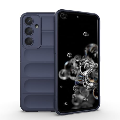 YUEQIAN Flüssig Silikon Hülle für Honor Magic 7 Pro (Magic7 Pro), Ultra Dünn Weich Seidig Mikrofaserfutter Stoßfest Handyhülle, mit Robuste TPU Bumper Airbag Schutzhülle, Dunkelblau von YUEQIAN