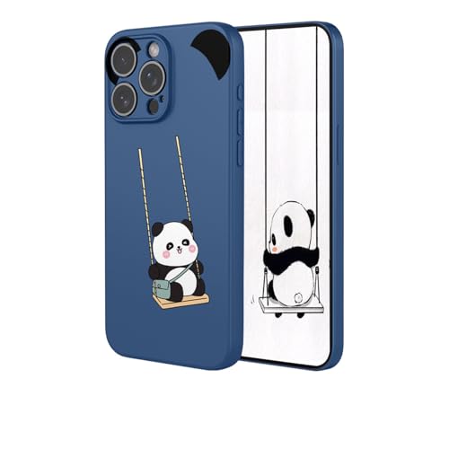 YUEQIAN Flüssig Silikon Hülle für Vivo V40 SE 80W, Ultradünn Weich Liquid TPU Stoßfest Schutzhülle, Blumen Cartoon Mädchen Muster Mikrofaserfutter Handyhülle. Panda von YUEQIAN